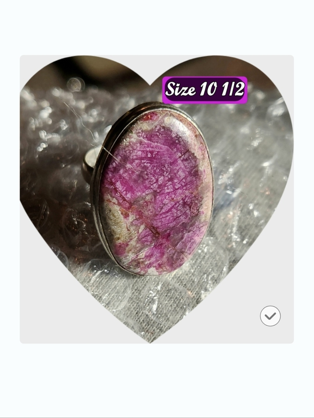 Gorgeous, Natural, Oval Cobalt Calcite Stone Ring With Bold Pink/Fuschia Color